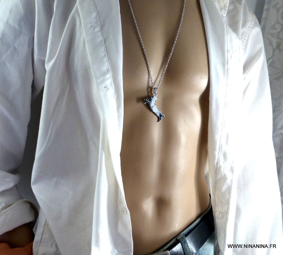 Pendentif Italie - Collier Homme Acier Inoxydable Argent – Image 6