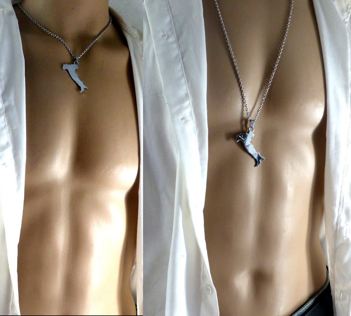 Pendentif Italie - Collier Homme Acier Inoxydable Argent – Image 13