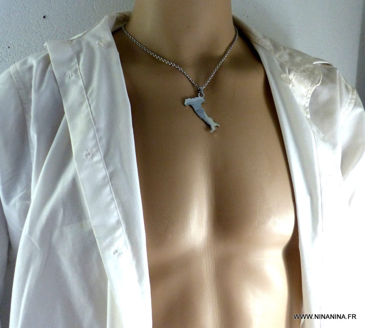 Pendentif Italie - Collier Homme Acier Inoxydable Argent – Image 9