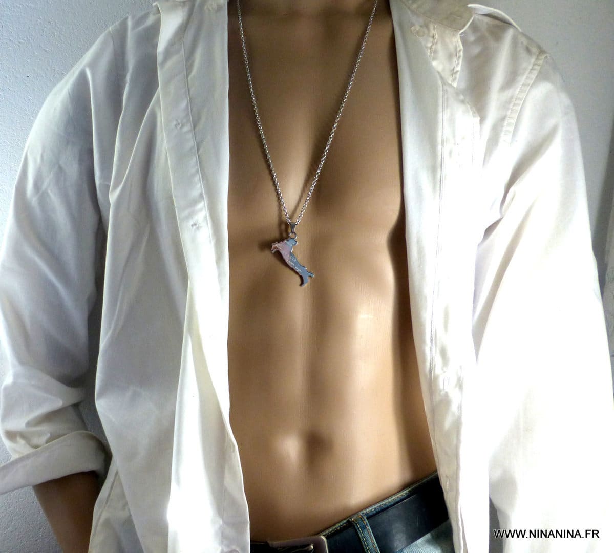 Pendentif Italie - Collier Homme Acier Inoxydable Argent – Image 15
