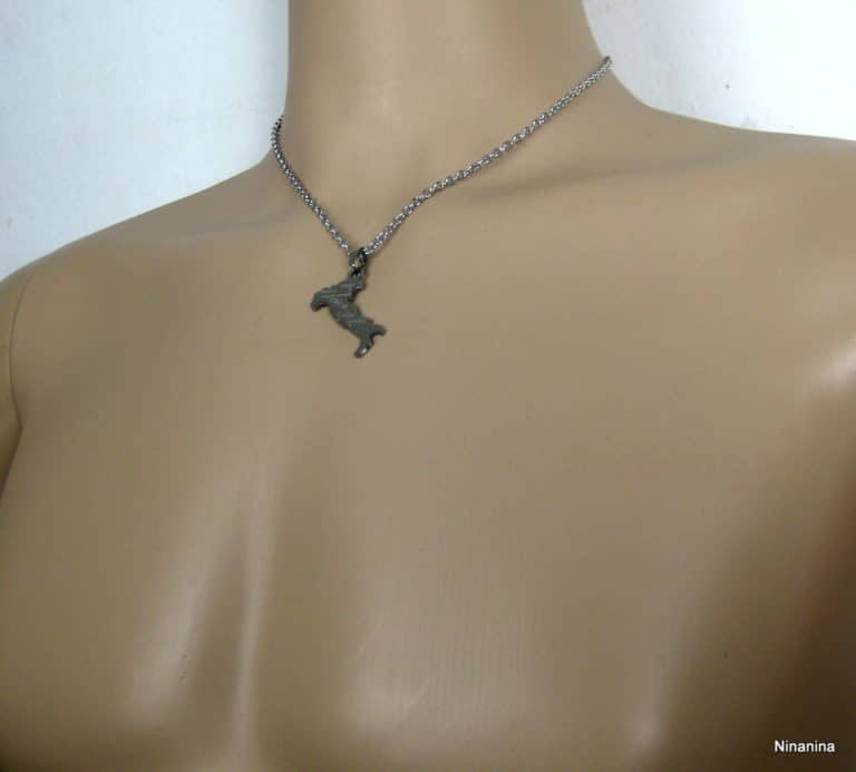 ChicSilver Collier Caducée Argent 925,Pendentif En Forme D'ange Deux