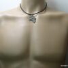 N2626terc_Collier_cordon_cuir_et_AFRIQUE_acier_inoxydable