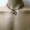 N2626terd_Collier_cordon_cuir_et_AFRIQUE_acier_inoxydable
