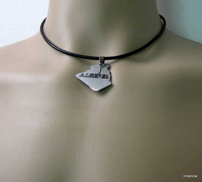 N2635terg_collier_cordon_cuir_ALGERIE_acier_inoxydable