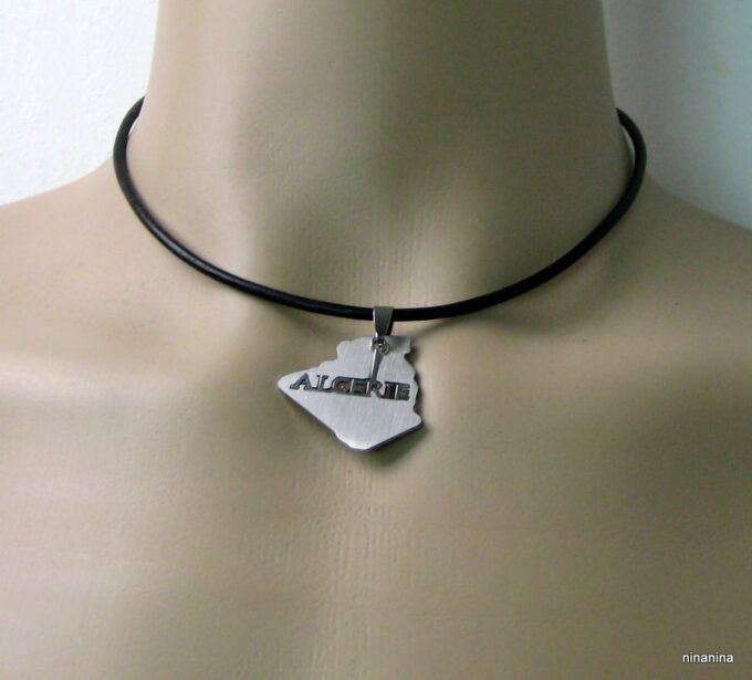 N2635terh_collier_cordon_cuir_ALGERIE_acier_inoxydable