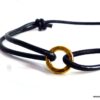 N2654_Bracelet_cordon_cuir_anneau_argent_massif_plaque_or_vermeil