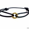 N2654b_Bracelet_cordon_cuir_anneau_argent_massif_plaque_or_vermeil
