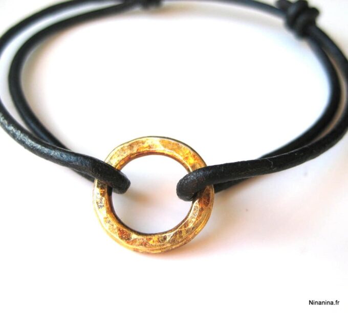 N2655terd_bracelet_cuir_et_anneau_argent_massif_plaque_or-1