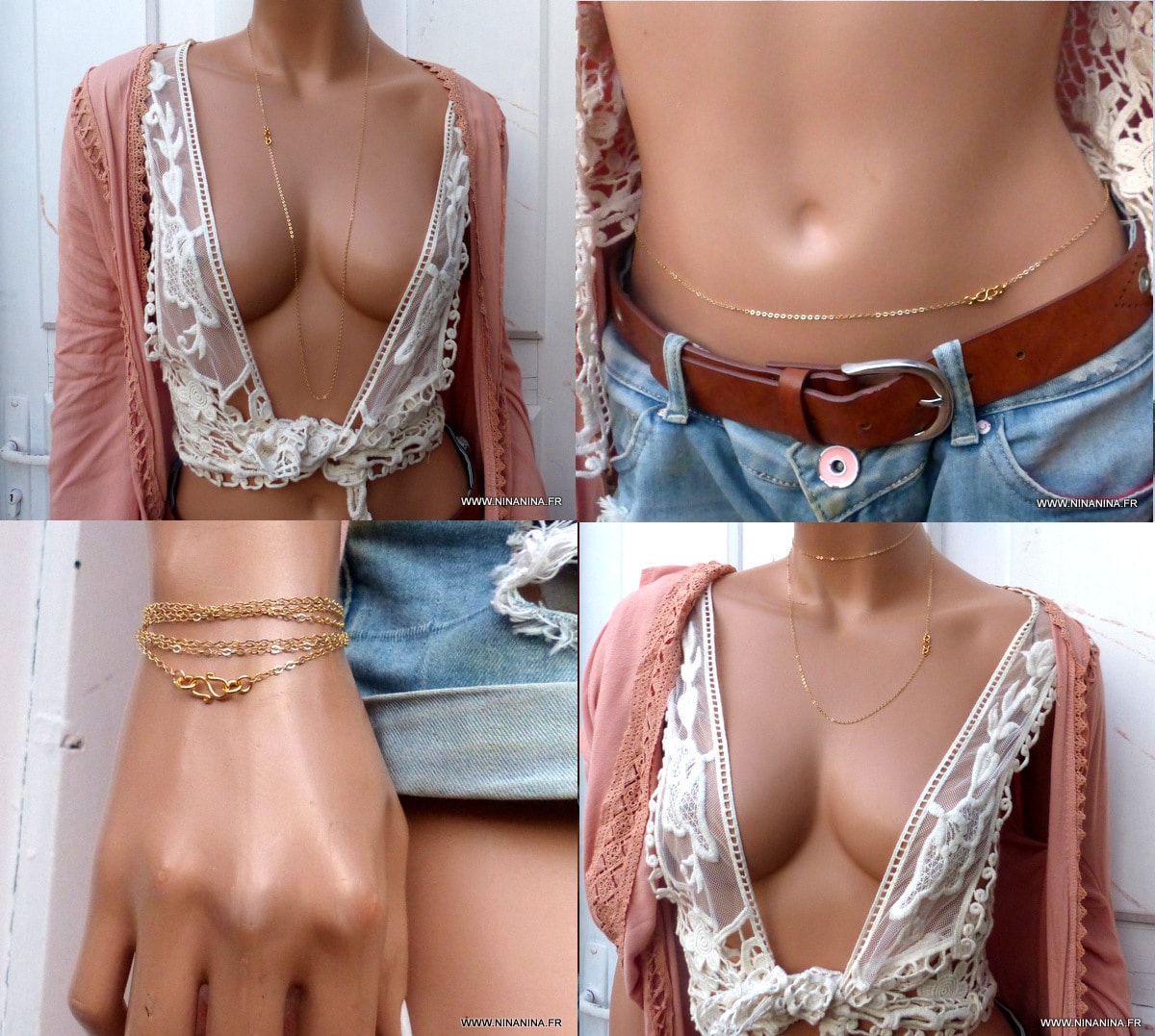 Chaine de taille Or Plaqué 24 carats signe infini – Image 10