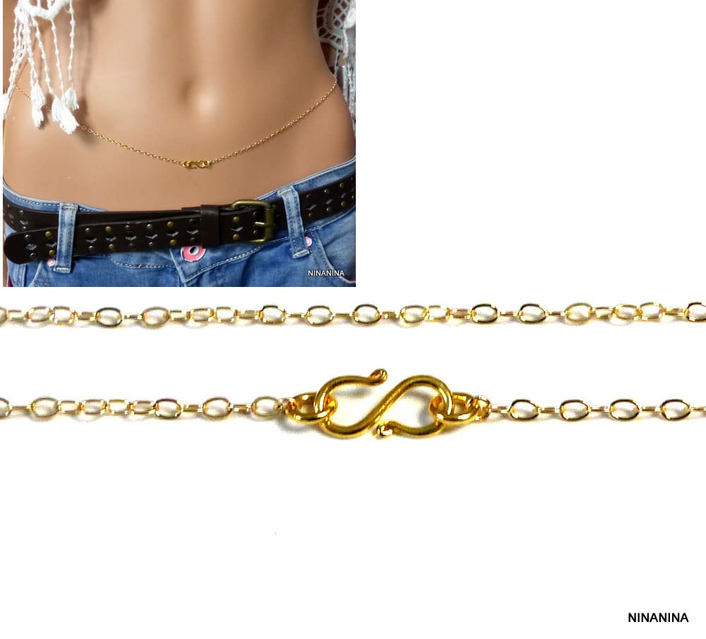 Chaine de taille Or Plaqué 24 carats signe infini – Image 9