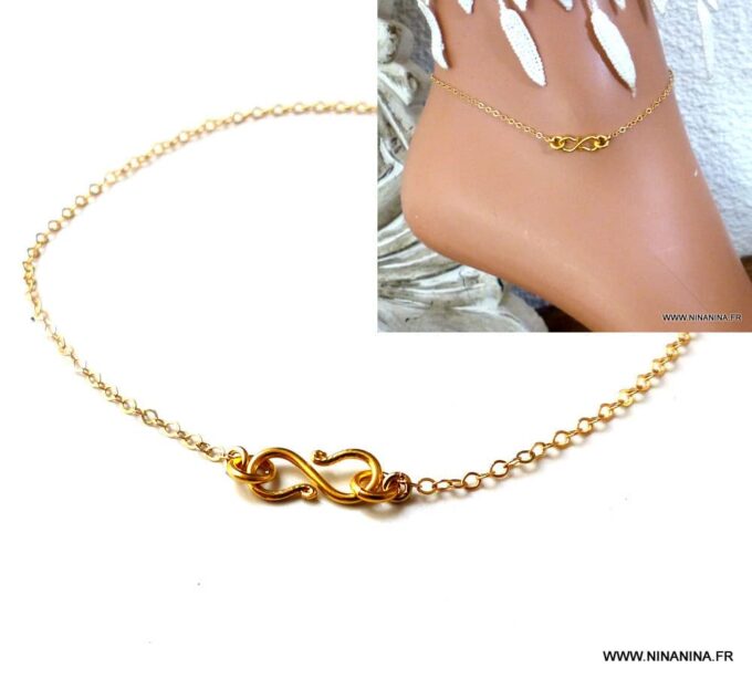 N2659a_Chaine_de_cheville_infini_plaque_or_-_Bijoux_Chaines_en_ligne_NINANINA