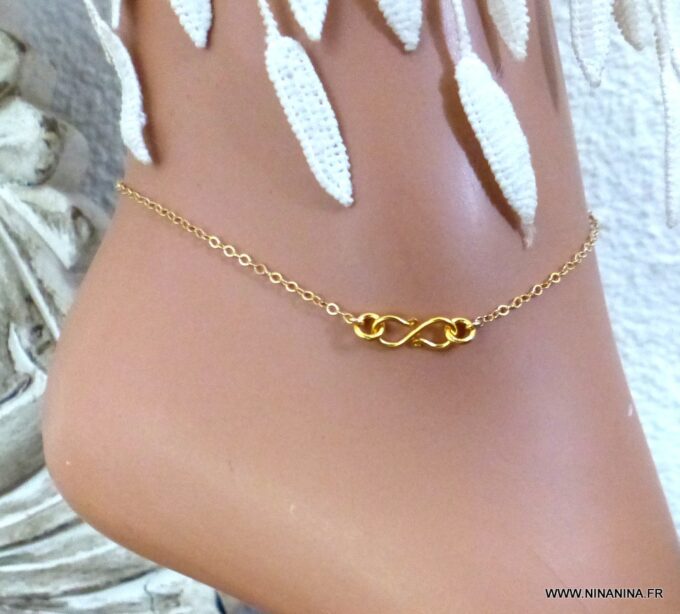 N2659g_Chaine_de_cheville_infini_plaque_or_-_Bijoux_Chaines_en_ligne_NINANINA