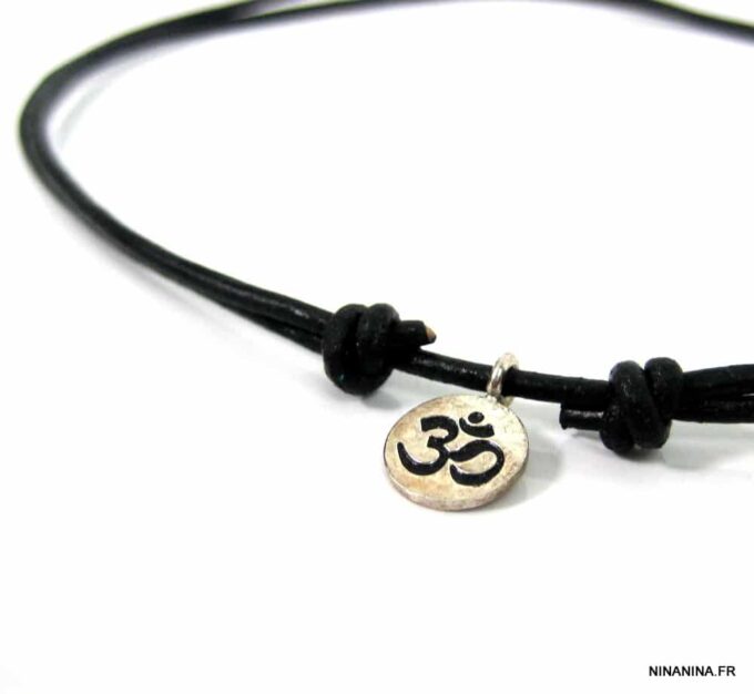 N2662terA_collier_homme_cordon_cuir_OHM_argent_massif