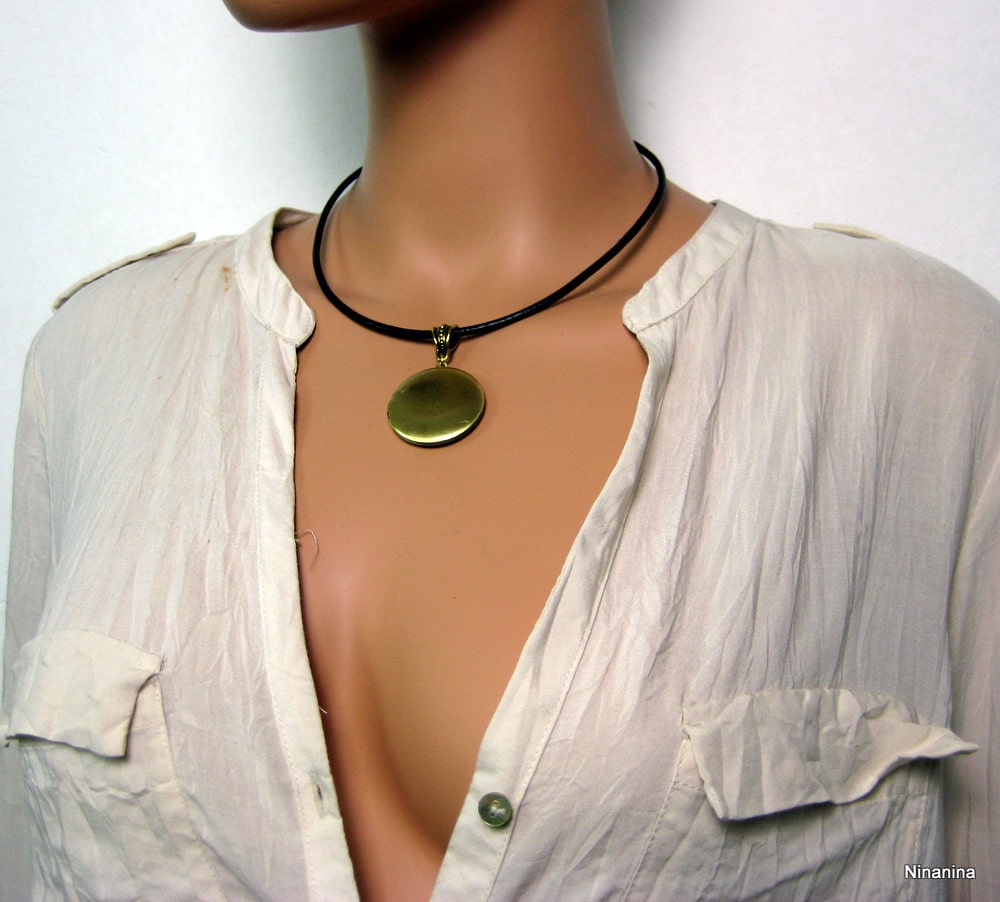 Collier cordon porte photo doré – Image 12