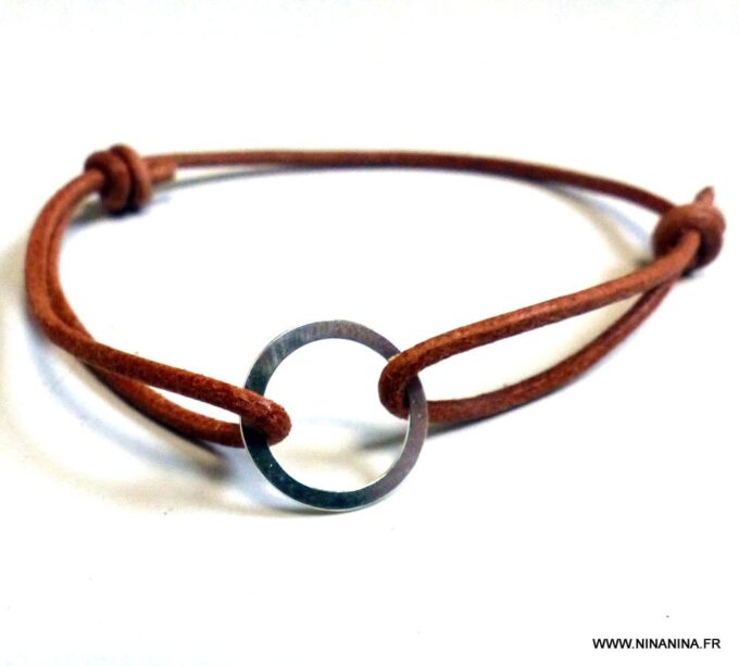 N2693e_Bracelet_homme_femme_cordon_cuir_anneau_argent_925_massif_-_Bijoux_en_Ligne_Ninanina