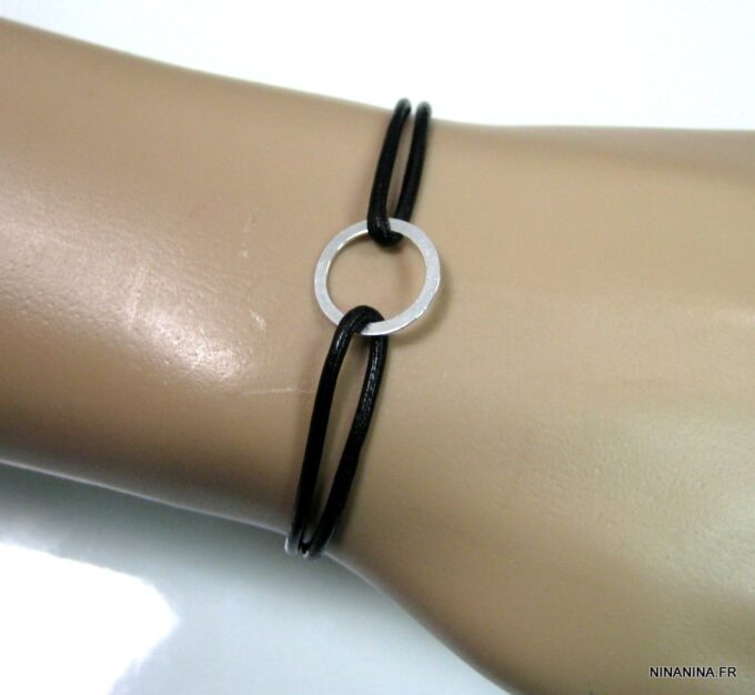 N2693terh_bracelet_cordon_cuir_anneau_argent_massif