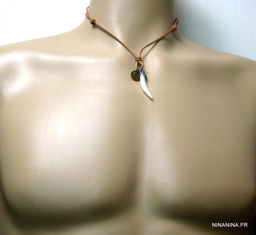 N2703terb_collier_homme_cordon_cuir_dent_de_tigre