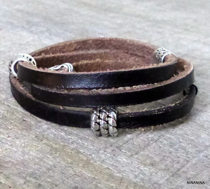 N2708tera_Bracelet_homme_cuir_3_tours_acier_inoxydable