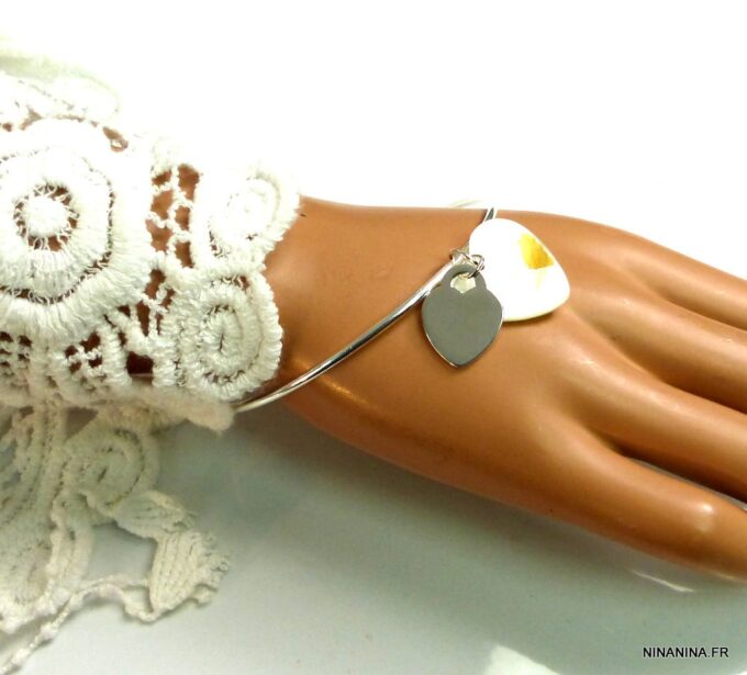 N2726terc_Bracelet_jonc_coeur_plaque_argent_et_nacre