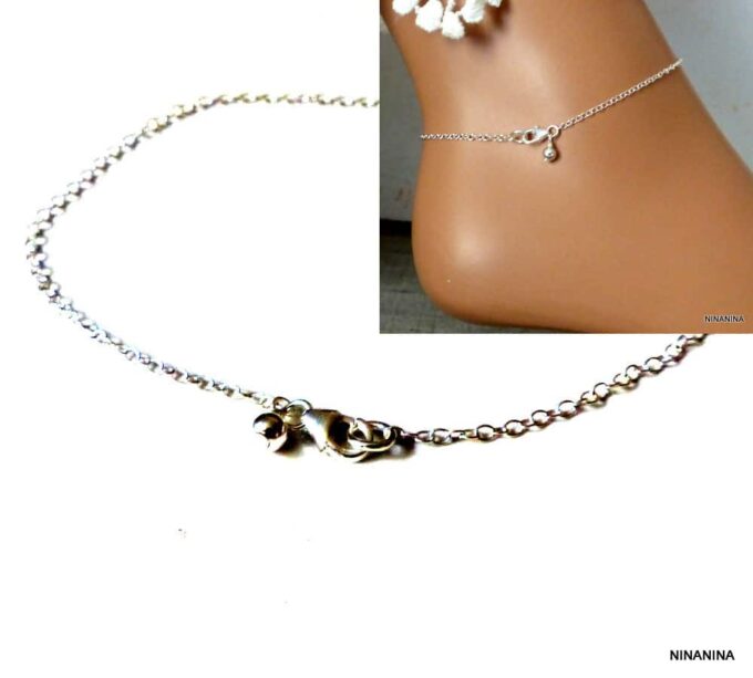 N2736tere_Chaine_de_cheville_argent_perle_massif