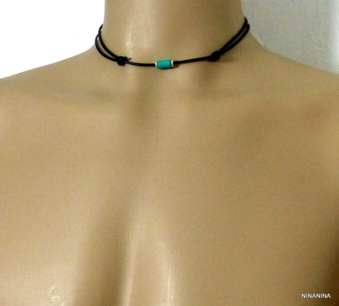 N2750k_Collier_homme_cordon_cuir_argent_massif_perle_tube_bois_turquoise