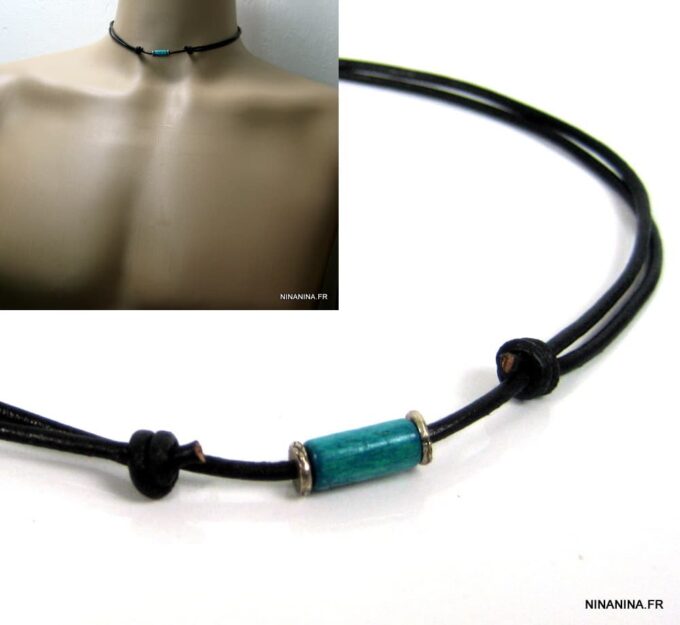 N2750ter_collier_cordon_cuir_argent_massif_bois_turquoise