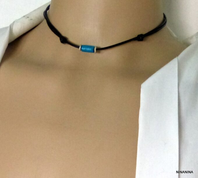 N2750terc_collier_homme_cordon_cuir_argent_massif_perle_bois_turquoise