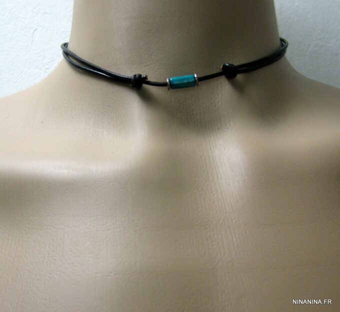 N2750terk_collier_cordon_cuir_argent_massif_bois_turquoise