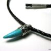 N2765terb_collier_homme_cordon_cuir_tresse_et_corne_turquoise