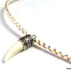 N2765terc_Collier_homme_cordon_cuir_tresse_dent_de_tigre