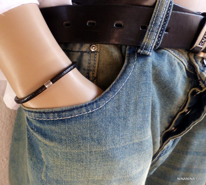 N2774a_Bracelet_homme_cordon_cuir_perle_tube_argent_massif_925_NINANINA
