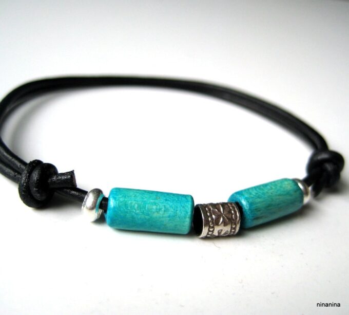 N2778terb_bracelet_cordon_cuir_bois_argent_925