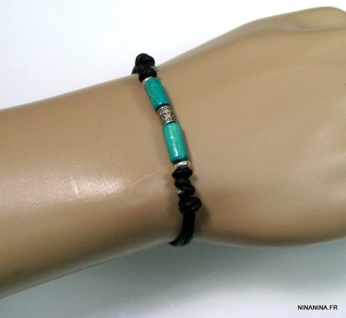N2778terf_bracelet_cordon_cuir_argent_massif_bois_turquoise