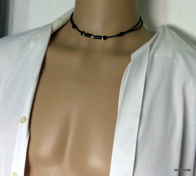 N2779tera_Collier_homme_cordon_cuir_argent_massif_perles_tube_bois