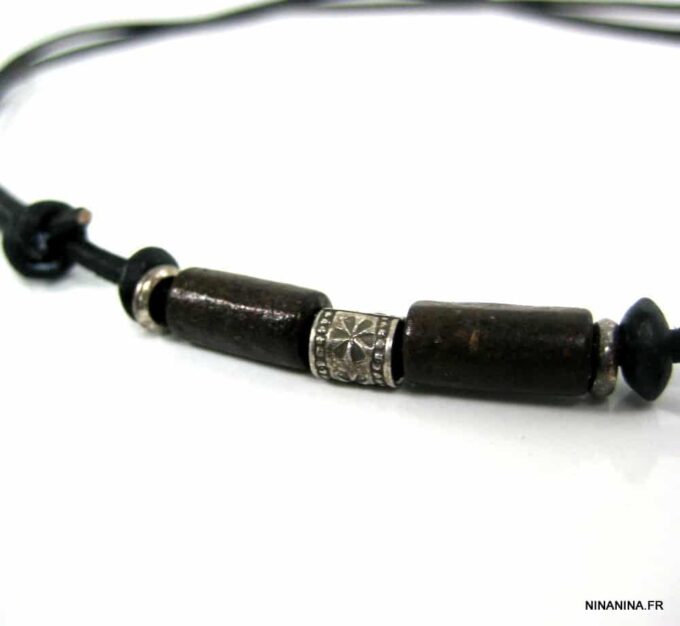 N2779tere_collier_cordon_cuir_argent_massif_bois