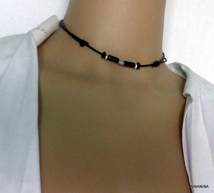 N2779terf_Collier_homme_cordon_cuir_argent_massif_perles_tube_bois