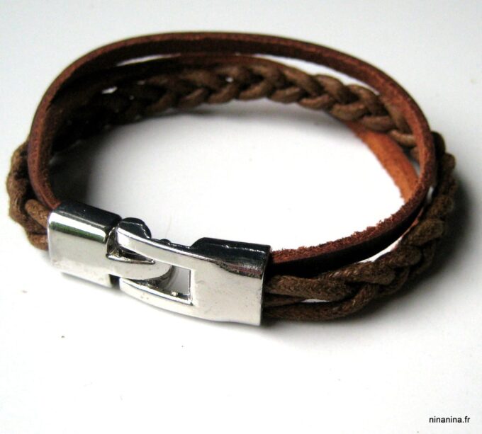 N2812a_bracelet_homme_cuir_et_acier_inoxydable