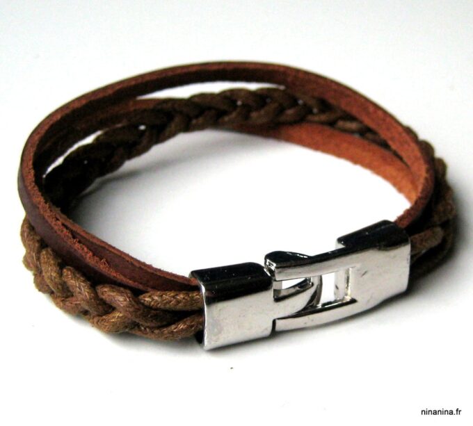 N2812b_bracelet_homme_cuir_et_acier_inoxydable