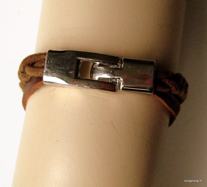 N2812c_bracelet_homme_cuir_et_acier_inoxydable