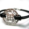 N2826terb_bracelet_cordon_cuir_et_rosace_filigranee_argent