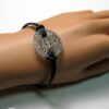 N2826tere_bracelet_cordon_cuir_et_rosace_filigranee_argent