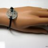 N2826terj_bracelet_cordon_cuir_et_rosace_filigranee_argent