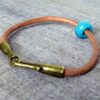 N2898terb_Bracelet_homme_cuir_boule_turquoise_fermoir_crochet_metal_bronze