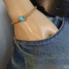 N2898terg_Bracelet_homme_cuir_boule_turquoise_fermoir_crochet_metal_bronze