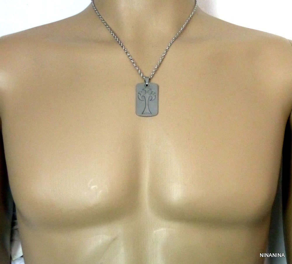 Collier homme croix arbre de vie Acier inoxydable – Image 9