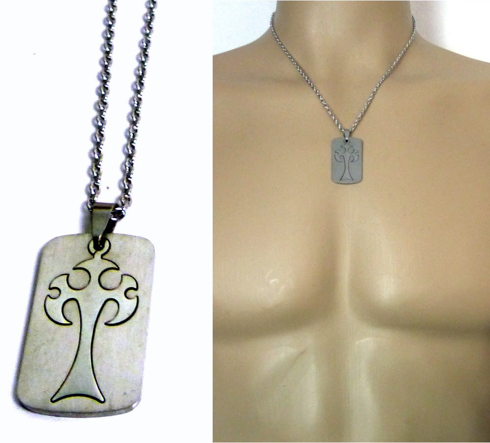 Collier homme croix arbre de vie Acier inoxydable – Image 12