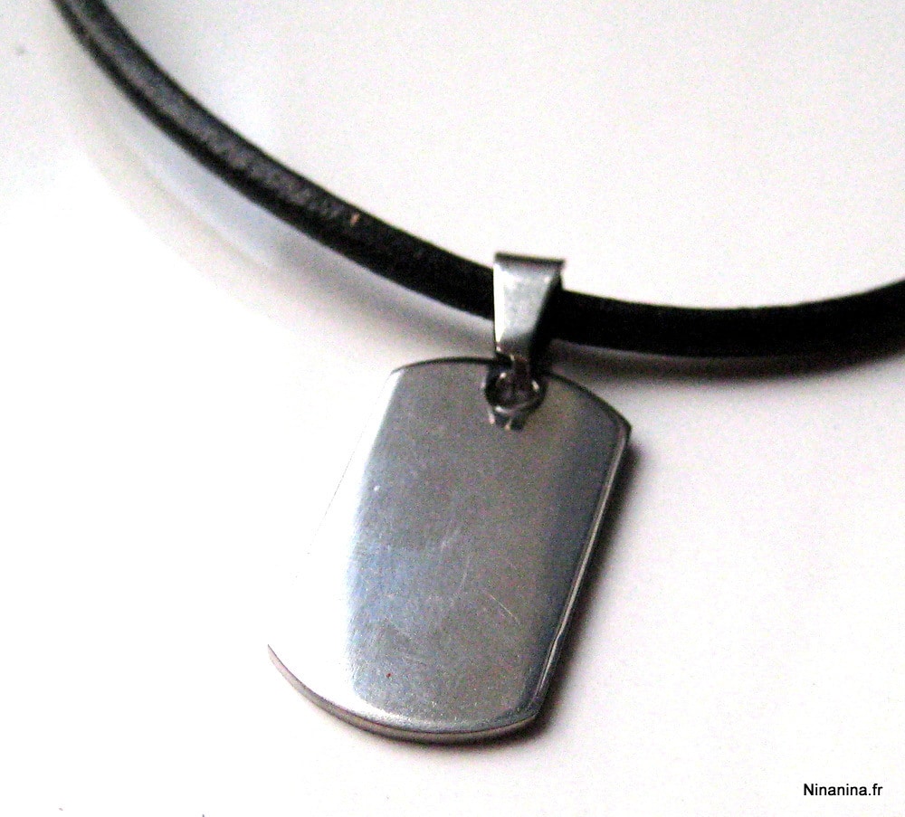 Collier homme cordon cuir Acier inoxydable Ninanina