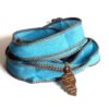 N2917c_Bracelet_wrap_soie_lavee_turquoise_pendentif_CORSE_acier_inoxydable_-_Bijoux_Bracelets_en_ligne_NINANINA
