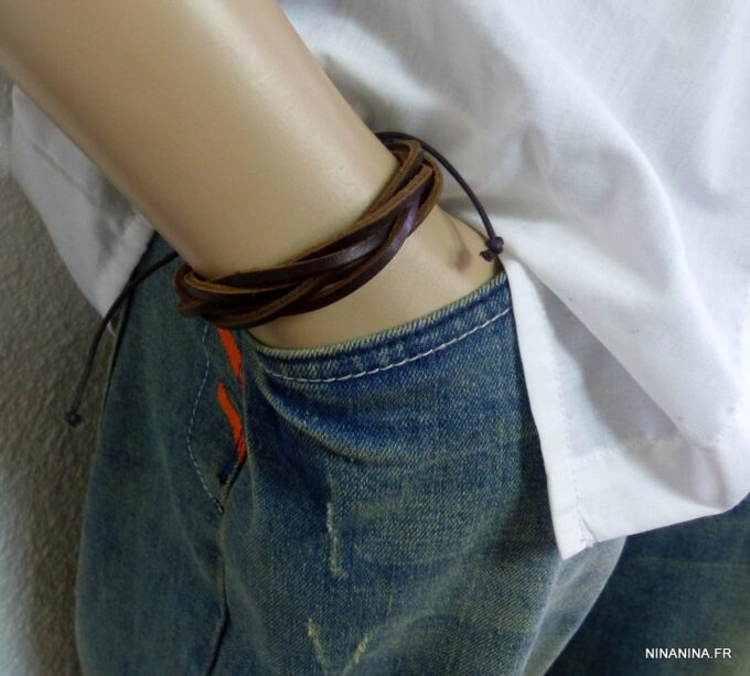 N2923d_Bracelet_homme_cuir_tresse_multiliens_marrron_chocolat_NINANINA