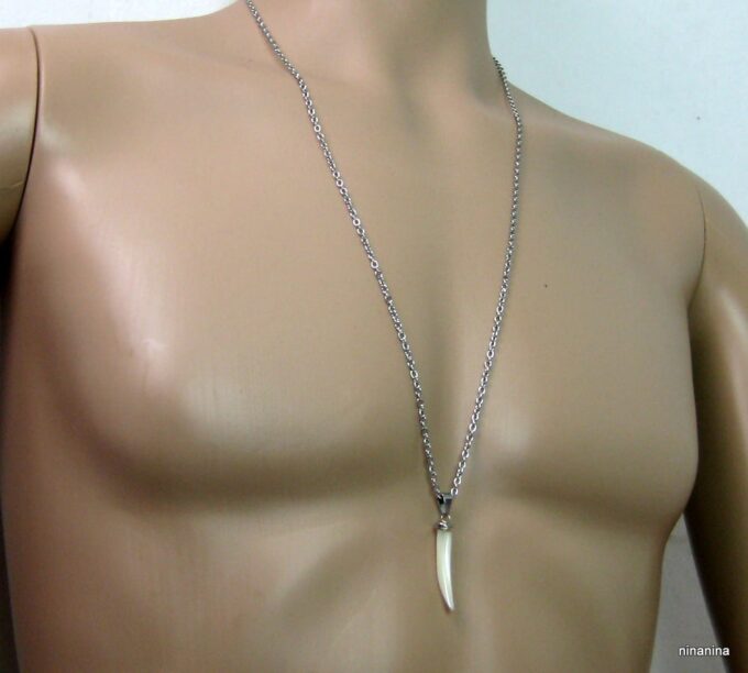 N2945terc_collier_dent_de_tigre_nacre_acier_inoxydable